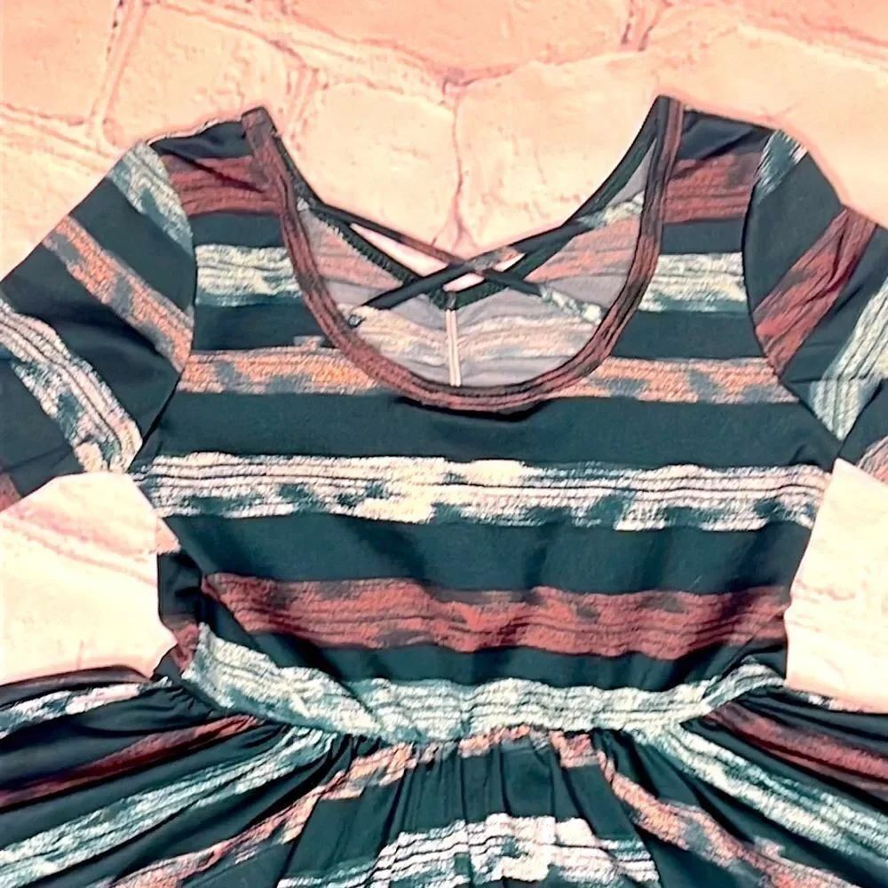 2/$22 DotDot Smile Striped Ballerina Dress